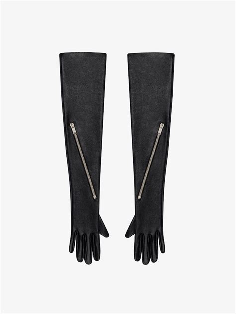 givenchy gloves mens|Voyou long zipped gloves in leather .